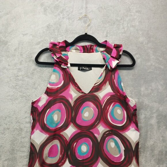 PRIVATE GALLERY Dress Size M(8-10) Women Sleeveless V-neck Chiffon Knit lining - Picture 2 of 14